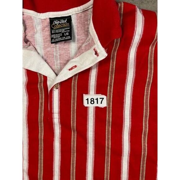 VTG 80s Chip‎ Beck Collection Red stripe Collared Golf Polo Shirt L Large - Picture 5 of 5